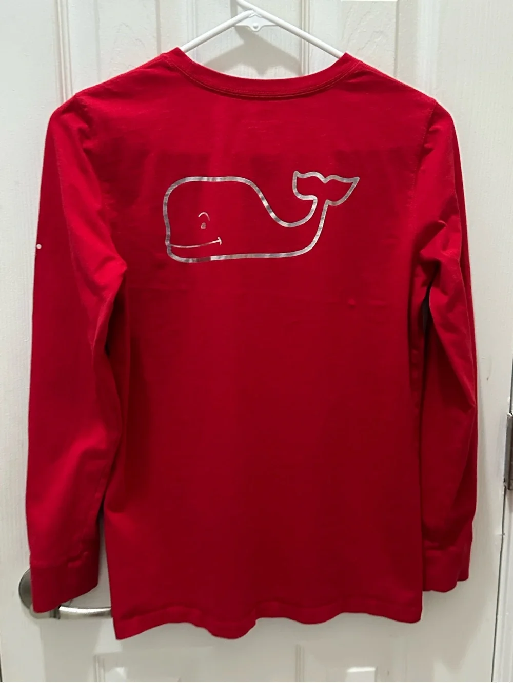 Vineyard Vines kids Vintage Whale Long-Sleeve Pocket Tee size XL Red